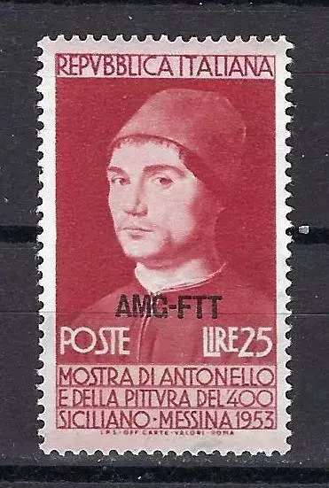 Trieste Italy 1953 Sc# 165 set Antonello Messina 25L red AMG FTT MNH