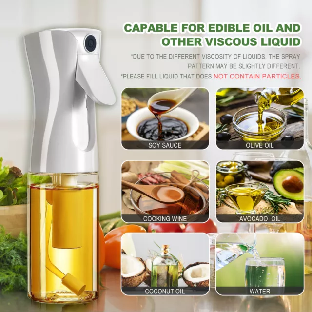Olive Oil Sprayer Glass Bottle 2 Brush Set 200ml Spray Pump Kitchen Cooking BBQ