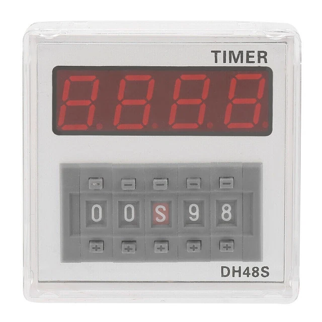 Relè Timer Digitale Programmabile DH48S-S, 220V AC Con Base E Presa, Nuovo