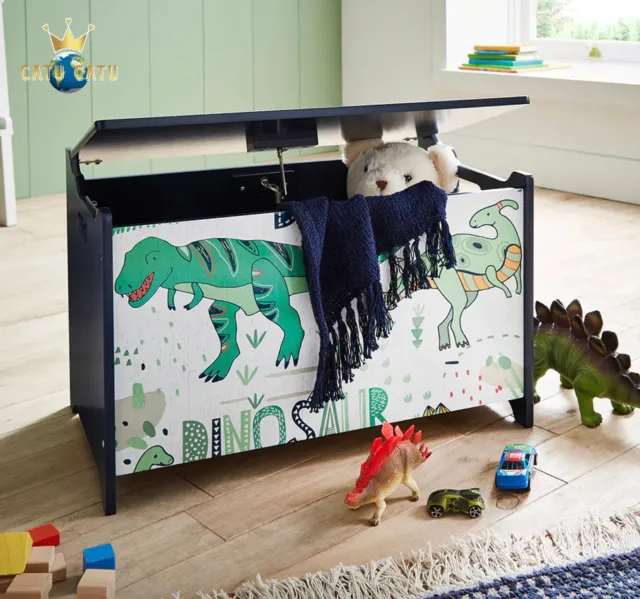 Toy Storage Chest Kids Organizer Box With Lid Children Wooden Bin XL Collapsible