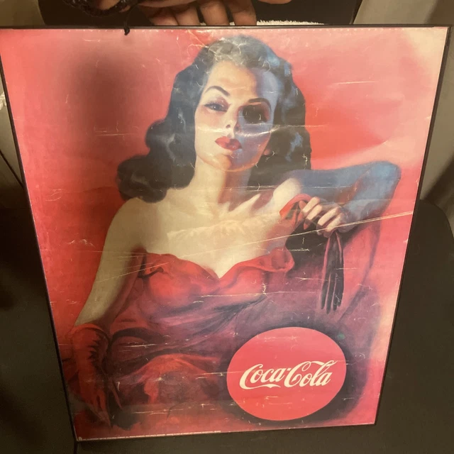 Framed Retro-Vintage 1997 Coca-Cola Conference Poster w/ Coca-Cola Can Glass