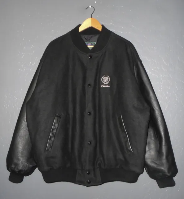 Varsity Letterman Solid Black wool Genuine Leather Sleeves bomber college  Jacket