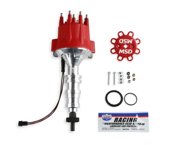 MSD Pro-Billet Distributor w/Red Cap and Steel Gear Fits Ford 390 352 427Engines