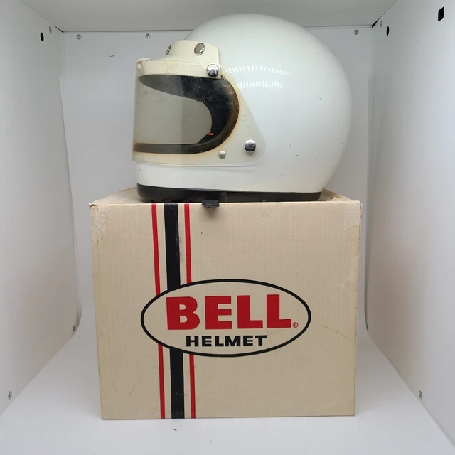 Vintage 1970s Bell Star 120 Full Face 7 1/4 Helmet + 540 Visor/Shield w Box