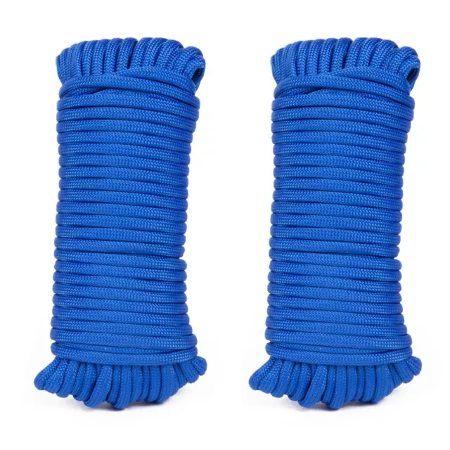 2x Paracord Campingseil Survival 15m Outdoor Fallschirm Schnur Leine Seil Blau