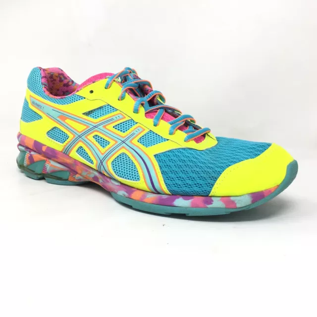 Asics Gel-Frantic 7 Running Shoes Sneakers Womens Size 9.5 Blue Yellow Pink