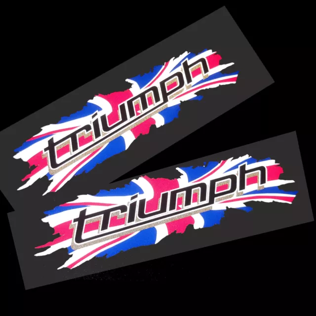 Triumph Motorrad Union Flagge Wagenheber Stil Reflektierend Grafik Sticker x2 L