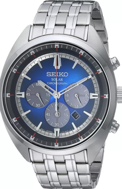 Seiko SSC567 Recraft Series Blue Dial Solar Chronograph Stainless Mens Watch