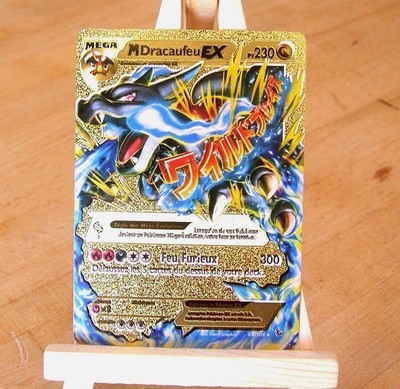 CARTE NEUVE à collectionner Pokémon Métal feuille d'Or DRACAUFEU EX Mega