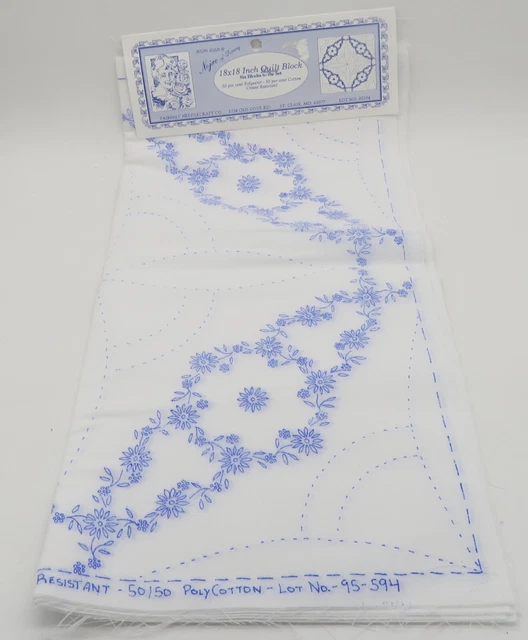 Juego de 6 bloques de edredones bordados Nojae of Fairway Needlecraft 18x18 #95594