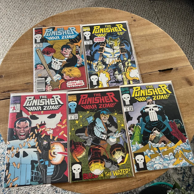 Punisher War Zone #1-5 Marvel Comics Lot 1992 art by John Romita Jr.