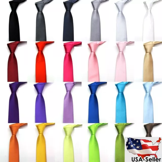 New Men's Dress Tie Solid Color Classic Neck Tie Necktie Wedding  Formal USA