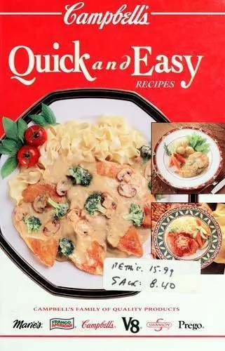 Campbells Quick and Easy Recipes by Campbells, Good Book