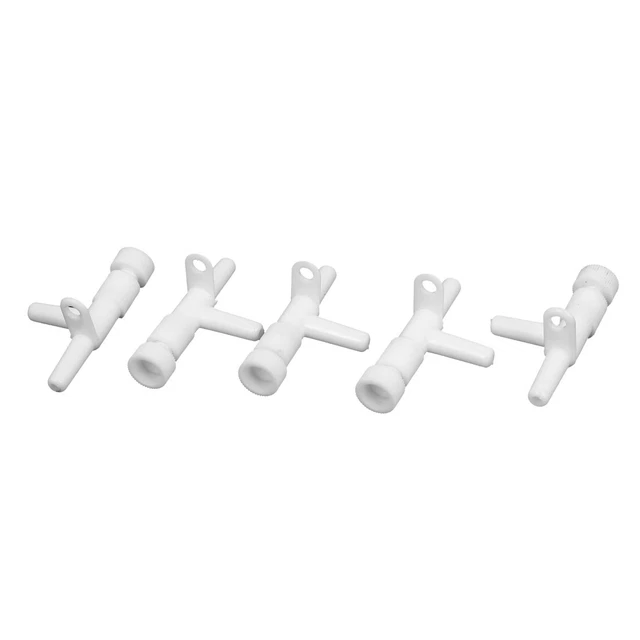 5 Pcs 5.5mm Hose Connector Dia Plastic Aquarium Air Flow Control Valve White