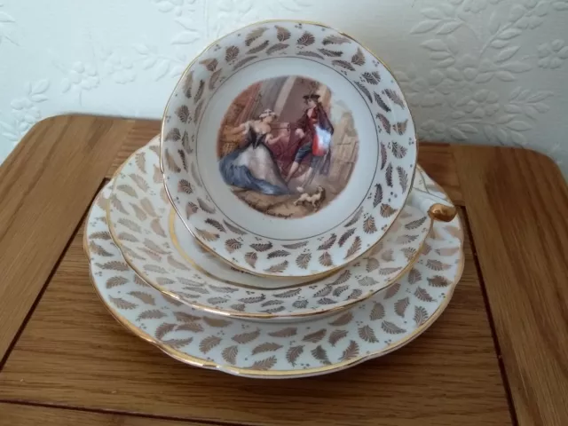 Cries of London Tea Trio Fine Bone China Cup Saucer Side Plate Imperial Gold UK