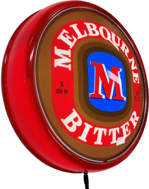 Melbourne Bitters Beer Bar Lighting Wall Sign Light Button Red Easter Gifts