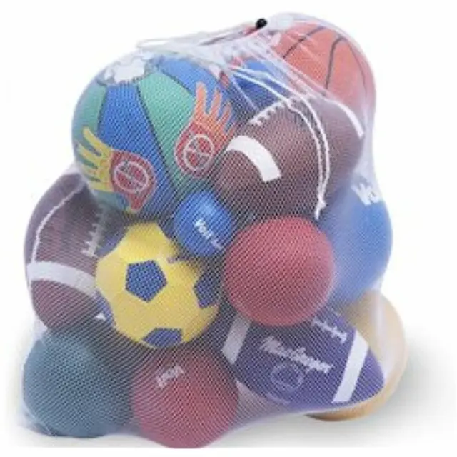 Sport Outdoor Heavy-Duty Carry Mesh Bag Ball Storage Football Basketball-White