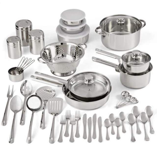 Stainless Steel Cookware and Kitchen Combo Set Free  shipping