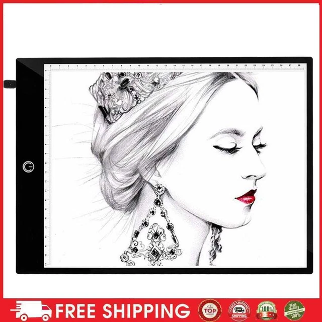 Tablet gráfica de dibujo digital A4 atenuación LED trazado tablero de copia almohadilla de pintura