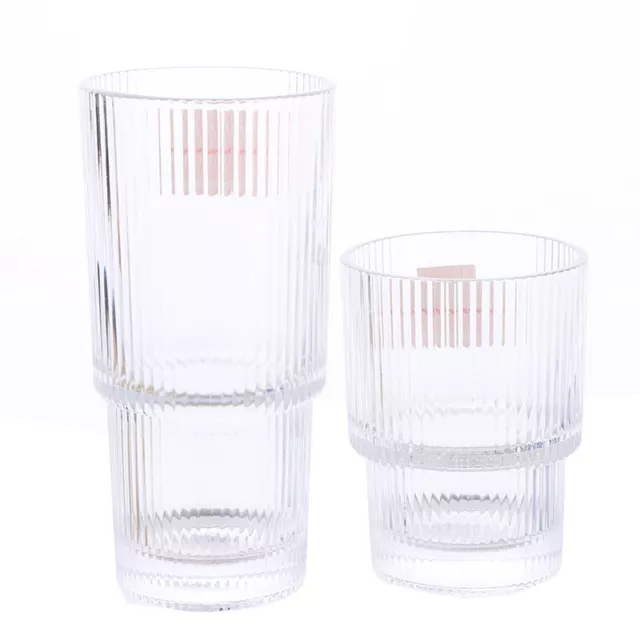 Transparent Vertical Striped Coffee Drink Beer Cup Crystal Glass Mug Drinkwar Ni