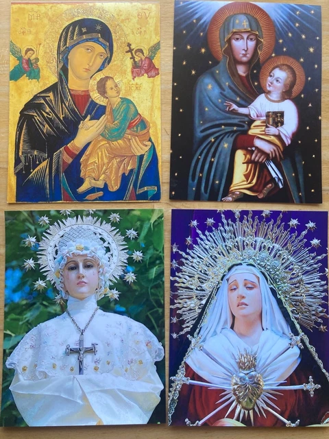 Our Lady Statue Crying La Salette Virgin Mary Wounded Heart Icons Print Job Lot