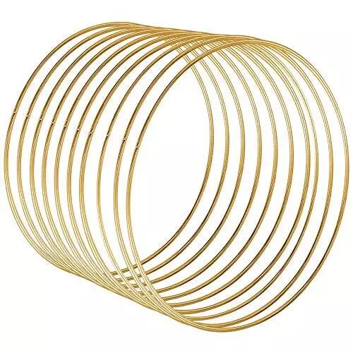 10 Pack 14 Inch Large Metal Floral Hoop Wreath Macrame Gold Craft Hoop Rings ...