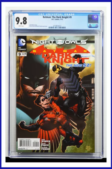 Batman The Dark Knight #9 CGC Graded 9.8 DC July 2012 White Pages Comic Book