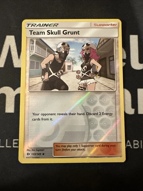 POKEMON CARD TEAM Skull Grunt Sun & Moon Reverse Holo Uncommon 133/149  1.70 - PicClick UK