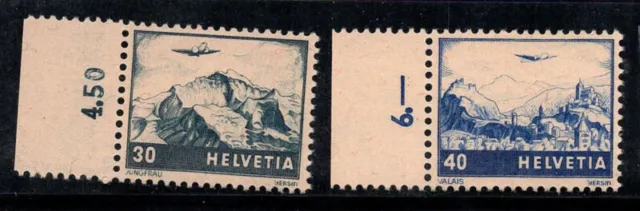 Schweiz 1948 Mi. 506-507 Postfrisch 100% Flugpost Landschaften