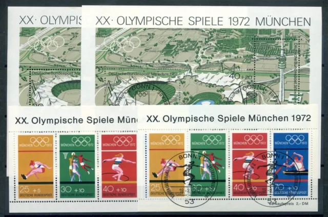 868287) Bund Block Nr. 7 + 8 ** + gestempelt (SSt.), olympische Spiele
