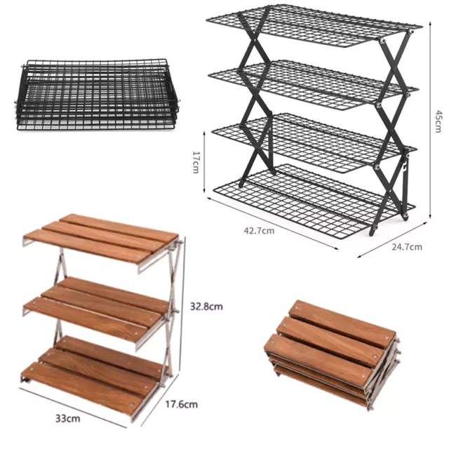 Folding Camping Storage Rack Picnic Table Platform Shelf Portable Outdoor Rack