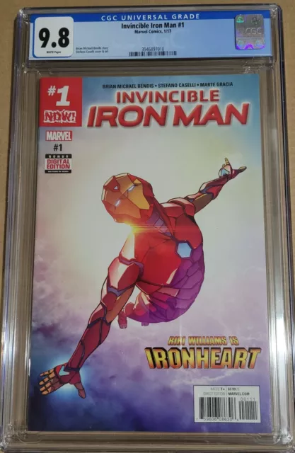 Hot! Invincible Iron Man #1 Nm/Mt Cgc 9.8 2017 Riri Williams Ironheart Disney+