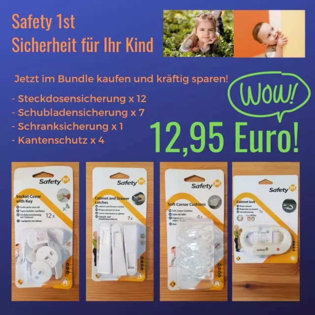 Kindersicherung Safety 1st Schrank Schublade Steckdosenschutz Kantenschutz, NEU