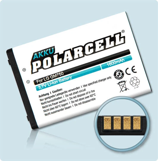 PolarCell Batterie pour LG GT540 Optimus One P500 GM750 GW620 LGIP-400N