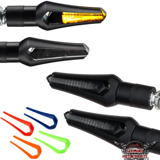 4x LED Mini Blinker schwarz e-geprüft vorn hinten Motorrad Roller 125 universal
