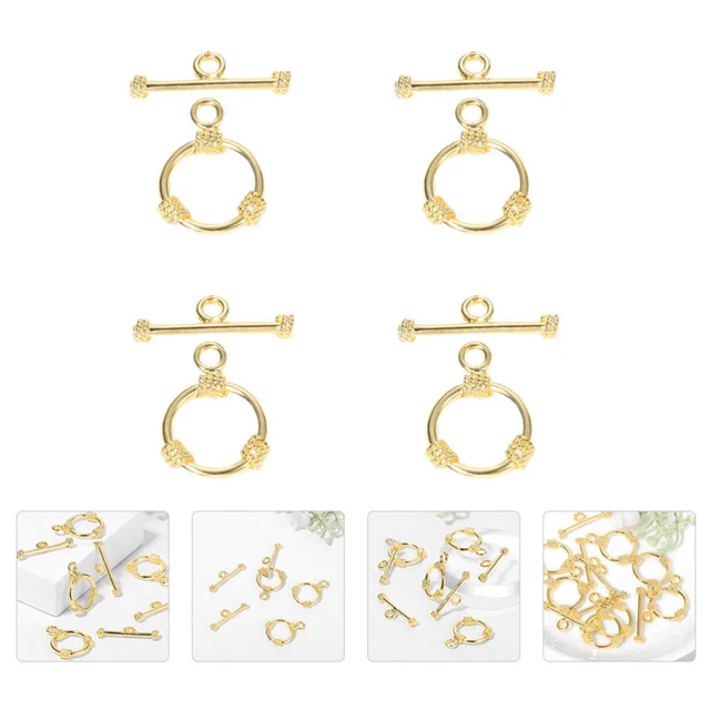4 Sets Ot-Taste Knebelverschlüsse Aus Metall Kette Knebelverschluss Runden