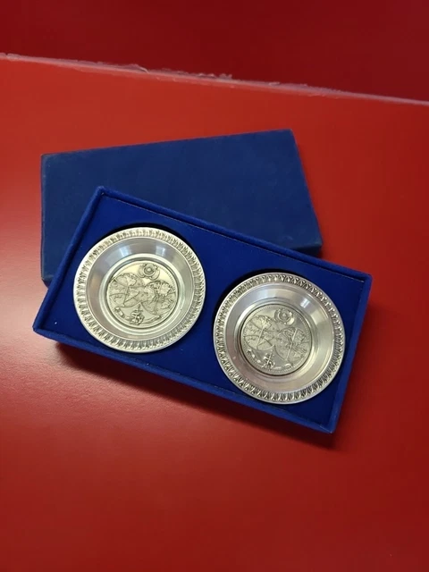 RARISSIME COFFRET COUPELLES ARGENT SISMI Service Secret Italien 800 militaire