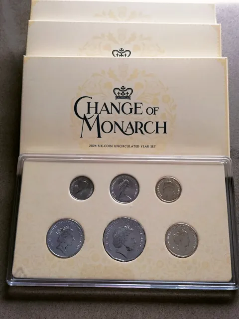 2024 Change Of Monarch Mint 6 Coin Set - UNC Aust Charles Queen - Now In Stock.