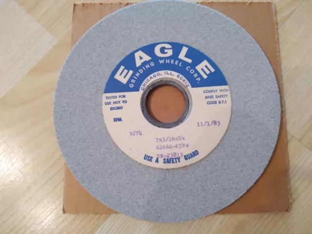7 " x 3/16" x 1-1/4" Eagle Grinding Wheel 62A60-K5VW