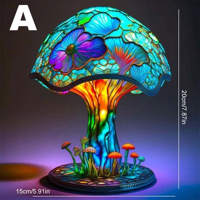 CREATIVE STAINED PLANT Series Table Lamps Resin Colorful Bedroom