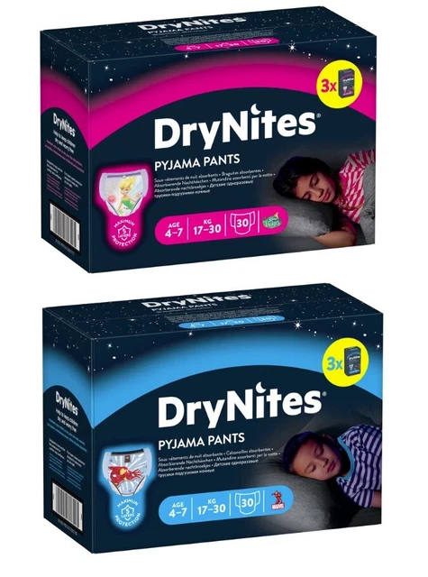 HUGGIES DRYNITES PYJAMA Pants for Boys or Girls (4-7 Years) (30