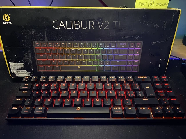 DREVO CALIBUR V2 TE RGB 60% Mechanical Keyboard. Cherry MX Reds, ISO (-IT Caps) £29.95 PicClick UK DREVO Calibur V2 TE Cherry MX Red RGB 60% Wired Mechanical Gaming Keyboard