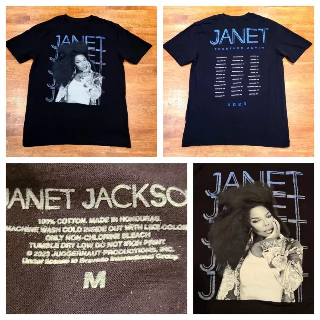 Janet Jackson Together Again 2023 Tour Graphic T-Shirt Medium Official License