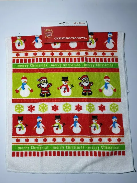 Christmas novelty Tea Towel Decorative Festive Kitchen Cloths Xmas Santa (F)