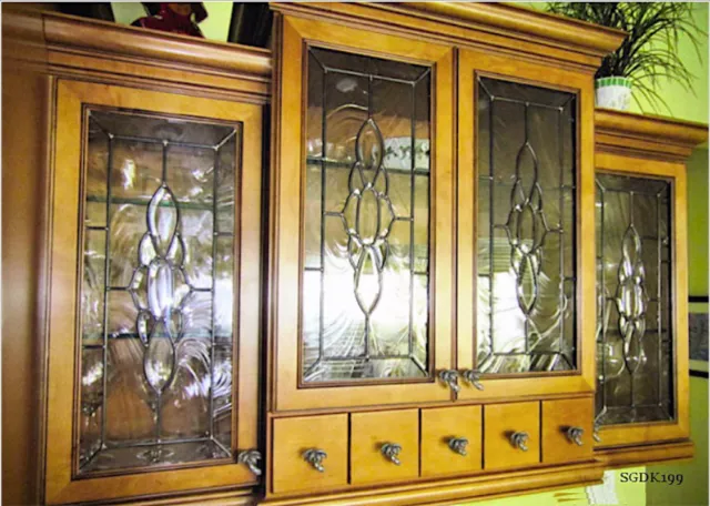 Spectacular Cabinet Glass Inserts with bevel cluster SGDK 199