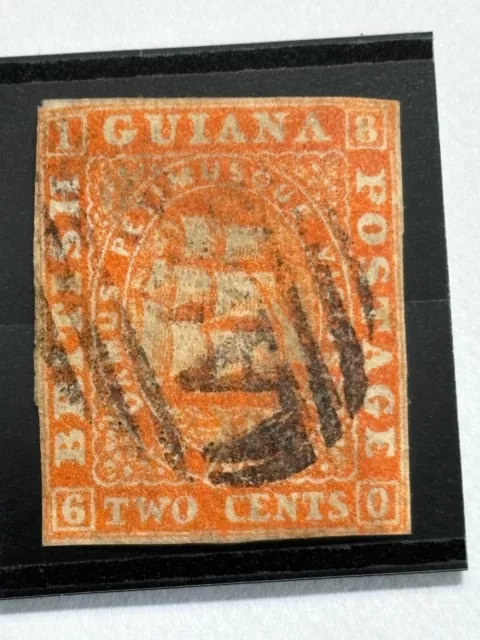 BRITISH GUIANA stamp 1860 Sailing Ship 2c / used / EL456