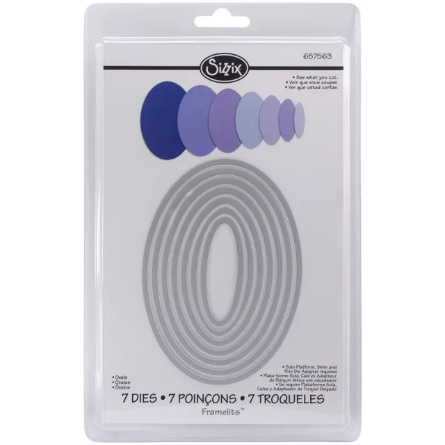 Sizzix Framelits Dies 7/Pkg-Ovals 657563