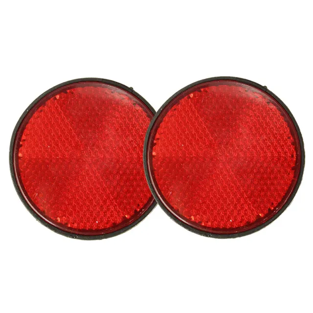 2pcs Round Red Reflector Universal For Motorcycle ATV 5.6*0.8cm S1T88298
