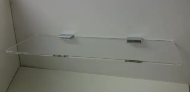 Clear Acrylic Straight Shelf in 5mm Perspex® With Chrome Fixing Brackets