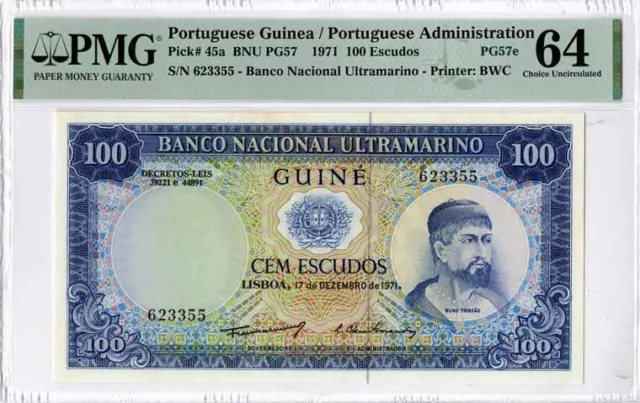 Banco Nacional Ultramarino Guine, 1971, Issued Banknote
